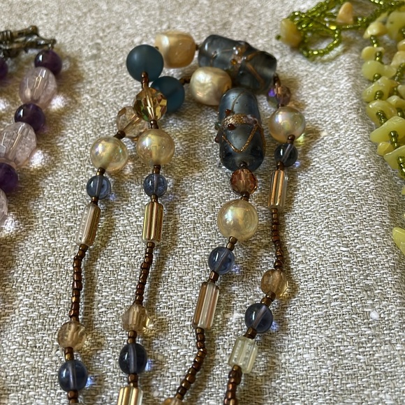 Lot of 5 fashion multicolor handcrafted stone glass crystal green purple lime - Picture 8 of 14